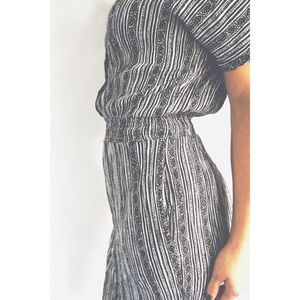 Vintage 1990s Tribal Print Cinch Waist Dress